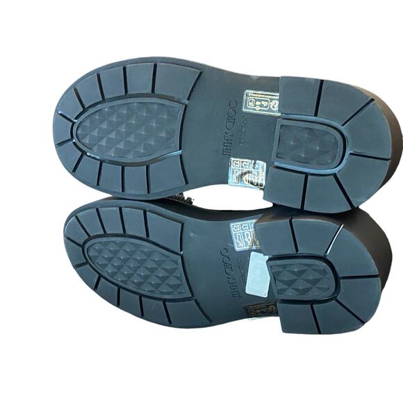 Jimmy Choo Nola Pearl Embellished Ankle Leather Combat Boots Grunge Goth Sz 6/36 - Picture 11 of 14